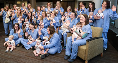 Birthing Center nurses with their babies