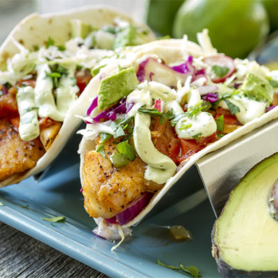 Fish Tacos with Chipotle Lime Cilantro Slaw
