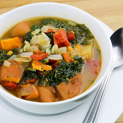 Chicken, Kale, and Sweet Potato Soup